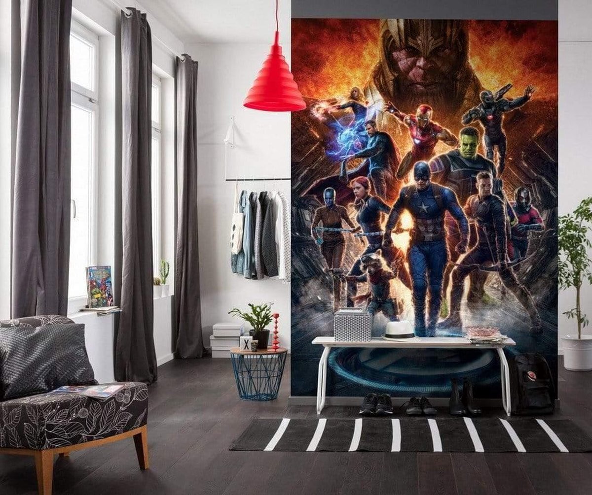 KOMAR Avengers vs Thanos Vlies Fotobehang 200x280cm 4-banen