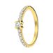 Lucardi Dames Zilveren goldplated ring met zirkonia stenen - Ring - 925 Zilver - Goudkleurig - 16.50 / 52 mm