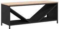 vidaXL - Brandhoutrek - met - houten - blad - 100,5x35,5x40 - cm - zwart