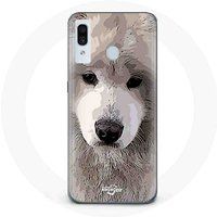 Maniacase Hoesje voor Samsung Galaxy A20e Samojeed Grijs Hondenras