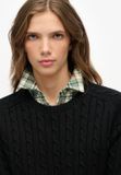 Superdry Slouchy Kabeltrui Dames Zwart