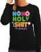 Bellatio Decorations Foute Kersttrui/sweater voor dames - hohoholy shit - honger - zwart - hilarische kerst S