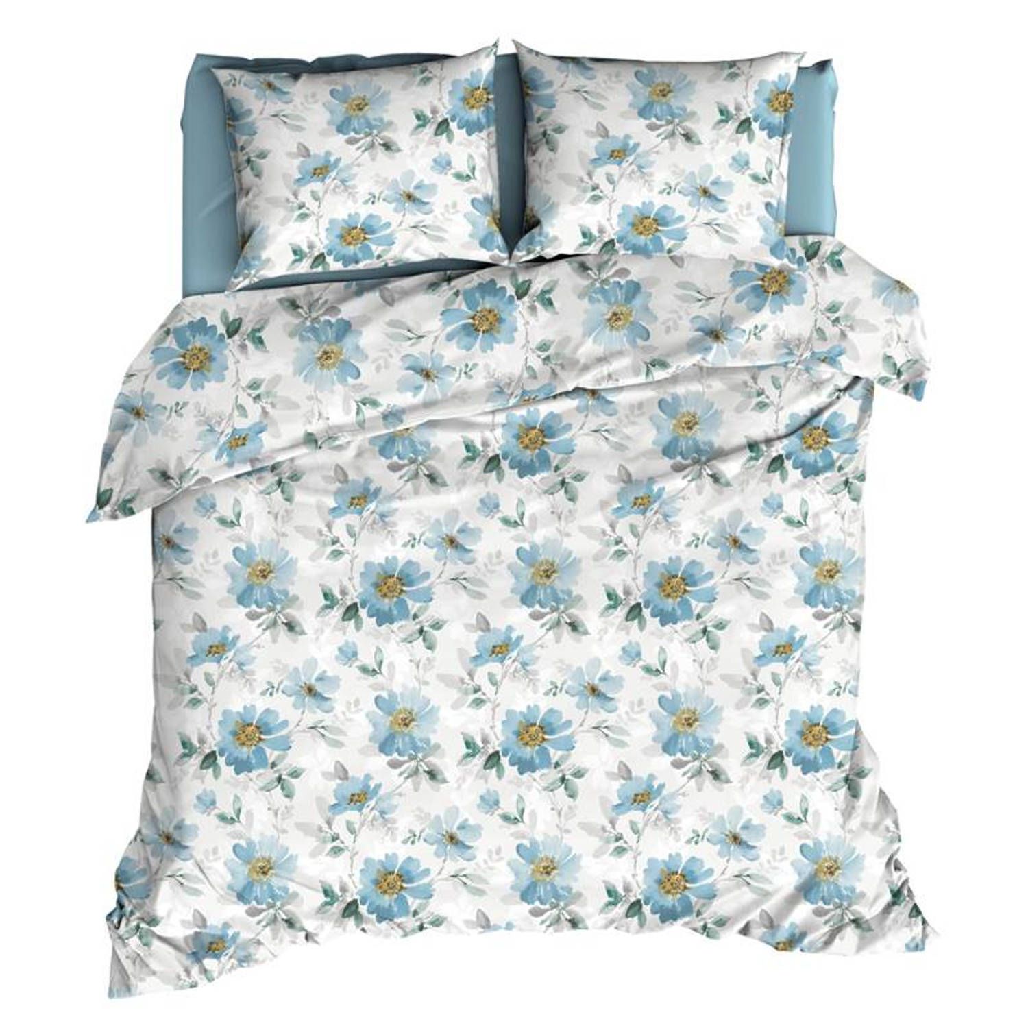 Satin d'or Rafaella Dekbedovertrek Tweepersoons 200x200/220 cm Blue