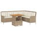 vidaXL Loungeset met kussens, polyrattan, beige