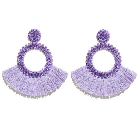 Cilla Jewels Fringe Oorbellen met Lavendel Strass