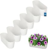 KOTARBAU® 6 st. Balkonbak, Bloembak voor Balkon, Kunststof, 40 x 13 x 13 cm, Wit