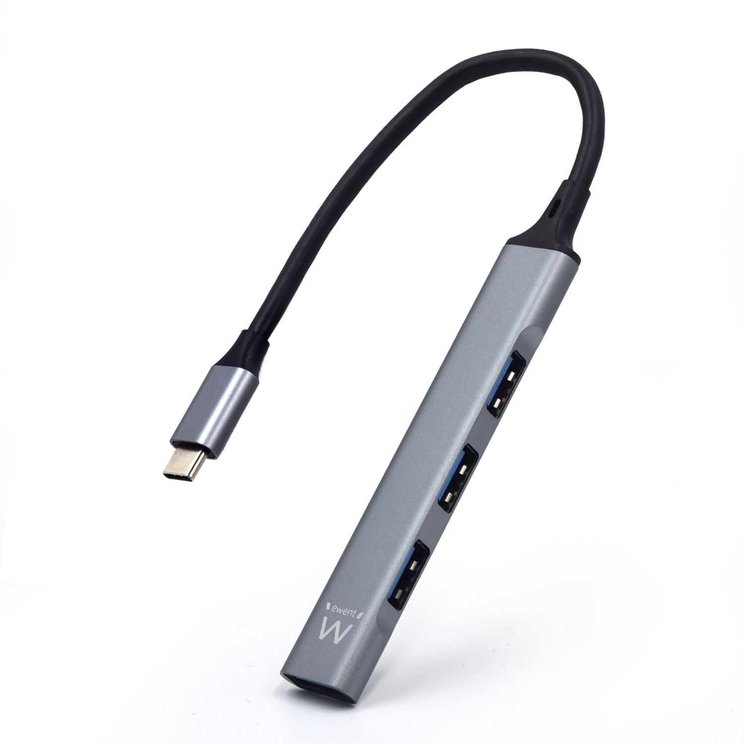 Ewent EW1145 USB Hub - 4 Port - USB 3.2 Gen 1 Type-C - Grey/Silver