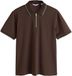 Next - Heren Poloshirt met Standaard Pasvorm en Contrasttextuur - Bruin