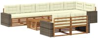 vidaXL Hoek loungeset Acacia hout Natuurlijk en crème 4 zitplekken