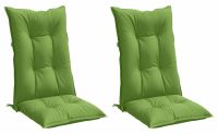 Coussin de siège 2 pièces haut dossier 120x50x7 cm tissu chiné vert