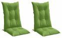 Coussin de siège 2 pièces haut dossier 120x50x7 cm tissu chiné vert