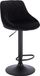 Tabouret de bar Nilo – Avec dossier – Velours – Stable – Ergonomique – Hauteur d'assise 60-82 cm – Noir – 1 pièce – Convient pour cuisine et bar – Hauteur réglable