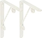 AMIG Plankdrager/steun/beugel Decoratief - 2x - metaal - wit - H200 x B150 mm - Tot 110 kg - boekenplank steunen