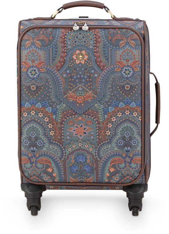 Pip Studio Tosca Trolley Dames Handbagage Koffer Jabali Blauw 35x22x47cm