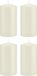 Trend Candles Cilinderkaars/stompkaars - 4x - ivoorwit - 8 x 15 cm - 69 branduren