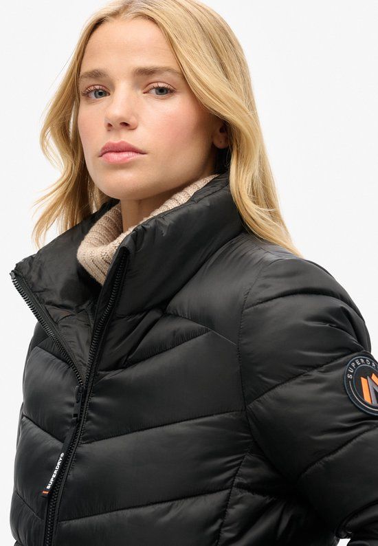 Superdry Fuji Quilt Padded Winterjas Dames - Zwart - Maat S (36)