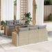 Prolenta Maison Exclusive - Tuinset voor in de tuin, 6-delig, met kussens, beige, gemaakt van polyrotan