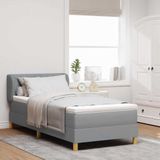 Prolenta Maison Exclusive - Boxspringbed met hoofdeinde, lichtgrijs, 90 x 190 cm, gestoffeerd