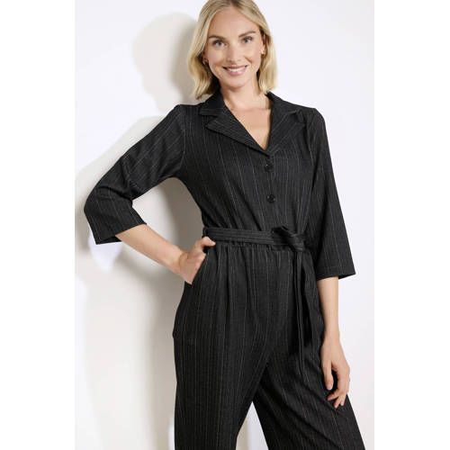LOLALIZA Krijtstreep Jumpsuit Zwart
