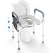 Latios Rehausseur de toilette - Siège de toilette surélevé - Réglable en hauteur sur 7 positions 65,5-80,5 cm - Capacité de charge 158 kg - Cadre en aluminium rembourré - Pour personnes à mobilité réduite et femmes enceintes