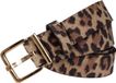 Legend Dames - Leren riem - Taupe - Panterprint - 125cm