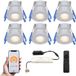 HOFTRONIC 6x Milano RVS Smart LED Inbouwspots - Wifi & Bluetooth - 12V - 3W - 2700K - Complete Set