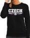 Bellatio Decorations Shoppartners Bv Tsjechie / Czech landen / voetbal sweater met wapen in de kleuren van de Tsjechische vlag - zwart - dames - Tsjechie landen trui / kleding - EK / WK / voetbal sweater XS