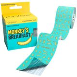 Kintex Kinesiologie Tape Design Edition 5 cm x 5 m, waterdicht en elastisch | Kinesiotape voor sport, fysiotherapie en een bijzondere look – huidvriendelijke fysiotape, Monkey's Breakfast