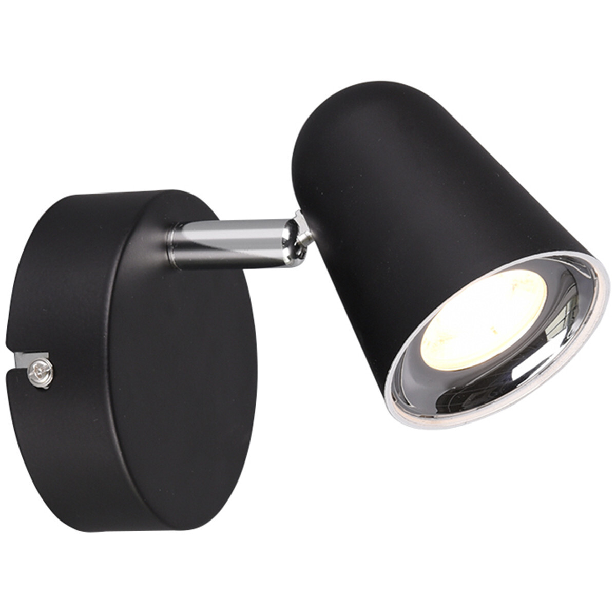 BES LED LED Wandspot - Trion Toluno - 3W - Warm Wit 3000K - 1-lichts - Rond - Mat Zwart - Kunststof