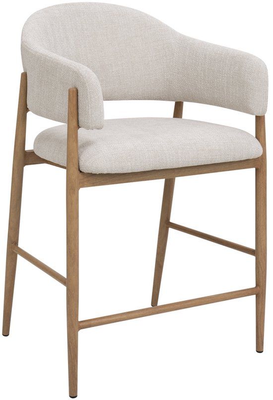 Giga Meubel DÉJA Living Barstoel Dénia - Beige/Naturel - Zithoogte 65cm - Set van 2