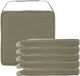 Hespéride Coussin de chaise Gerona - 6x - 40 x 40 cm - vert - carré - polyester - coussin de jardin - extérieur