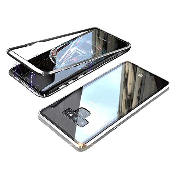 Stuff Certified Samsung Galaxy S10 Plus Magnetisch 360° Hoesje met Tempered Glass - Full Body Cover Hoesje + Screenprotector Zilver