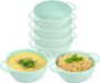 Plasticforte Bols à soupe avec poignées - 8x - Campinglife - plastique - D11 x H5 cm - 370 ml - vert menthe
