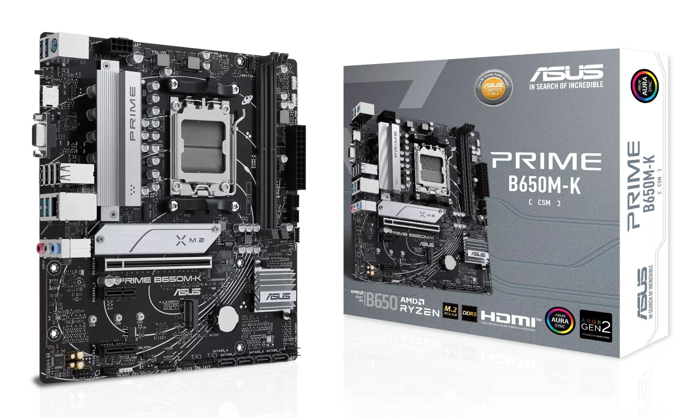 ASUS PRIME B650M-K Motherboard - Micro ATX - Socket AM5 - AMD B650 - DDR5