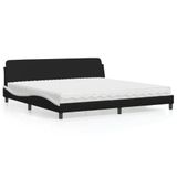 Dover Lit avec matelas similicuir noir et blanc 200x200 cm