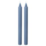 Set Doriche Set van 8 Decoratieve Kaarsen, Dusty Blue, 8 uur Brandduur, 2,2 cm Diameter, 25 cm Hoogte