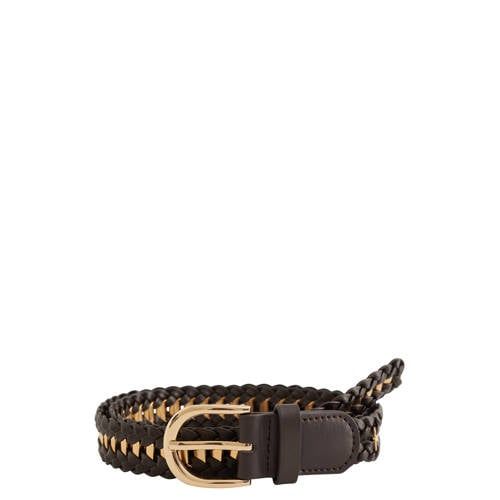 WE Fashion Dames gevlochten riem met gouden details