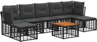 vidaXL - Hoek loungeset - 7 zitplekken - Polyester - Zwart