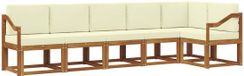 vidaXL Hoek loungeset 6-delig Acacia Hout Naturel et Crème