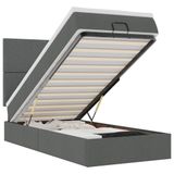 vidaXL Ottoman bed with mattress and LEDs 120x190 cm fabric dark grey