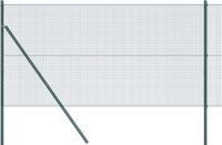 vidaXL Gelast draadhek met grondbevestiging 10 x 1,4 m groen mesh