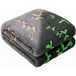 KANGURU DOUBLE BED GLOW Butterflies, fleece microvezeldeken voor tweepersoonsbed zachte flanellen fluwelen deken, Grijs, 230x230cm