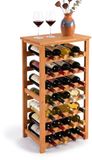 Relaxdays wijnrek, 28 flessen, walnotenhout, HBT 94 x 47 x 26 cm, wijnhouder voor rood & wit, flessenrek, naturel