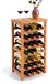 Relaxdays wijnrek, 28 flessen, walnotenhout, HBT 94 x 47 x 26 cm, wijnhouder voor rood & wit, flessenrek, naturel