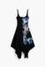 Desigual Damesjurk Lacroix Zwart/Blauw Gebloemd Mouwloos Kort Polyester S