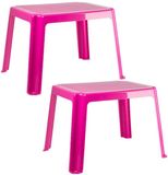 PLASTICFORTE Table d'enfant - 2x pièces - plastique - rose - 55 x 66 x 43 cm