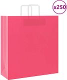 vidaXL Papieren zakken 250 st met hengsels 45x17x48 cm roze