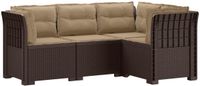 vidaXL 4-Persoons Tuin Sofa met Kussens Rattan Look PP Bruin
