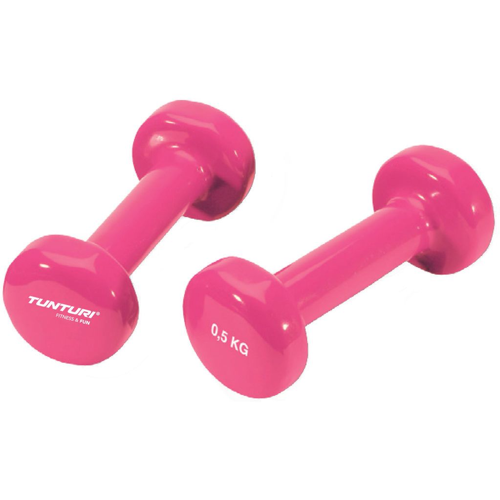 Tunturi Dumbbells - 2 x 0.5 kg - Vinyl - Pink