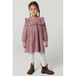 Copenhagen Colors robe mi-longue évasée à carreaux avec volants - rose foncé